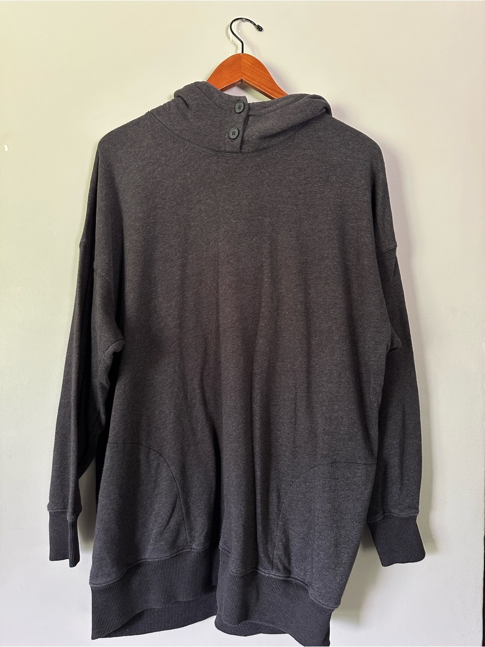 American Eagle Charcoal Two Button Hoodie Size L